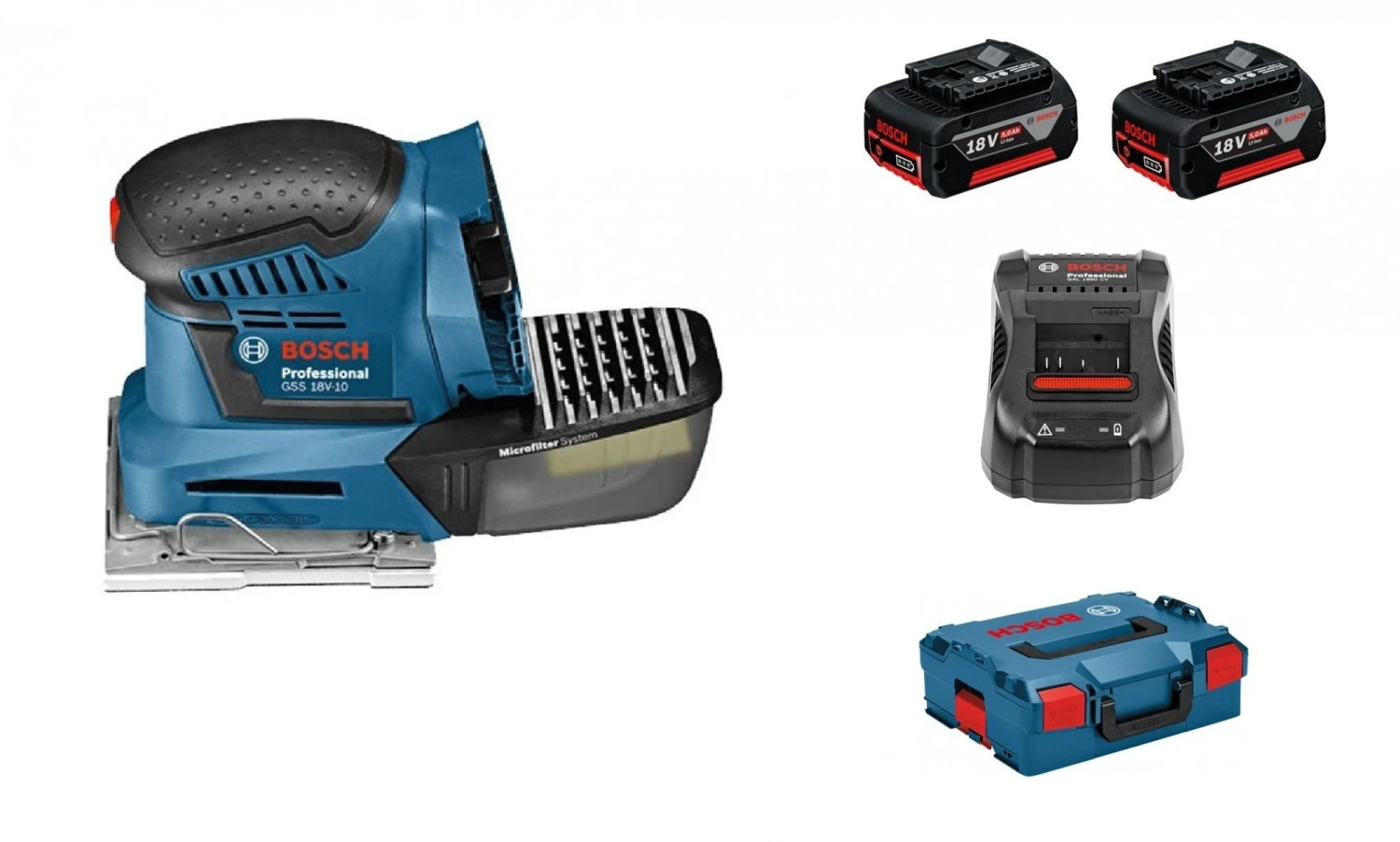 Bosch GSS 18V-10 18V Li-ion Accu 3-in-1 Multischuurmachine Set (2x 5.0Ah Accu) In L-boxx - 06019D0201 1 Bosch GSS 18V-10 18V Li-ion Accu 3-in-1 Multischuurmachine Set (2x 5.0Ah Accu) In L-boxx - 06019D0201