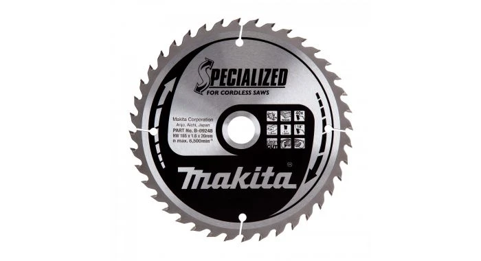 Makita B-09248 Specialized Cirkelzaagblad - 165 X 20 X 40T - Hout 1 Makita B-09248 Specialized Cirkelzaagblad - 165 X 20 X 40T - Hout
