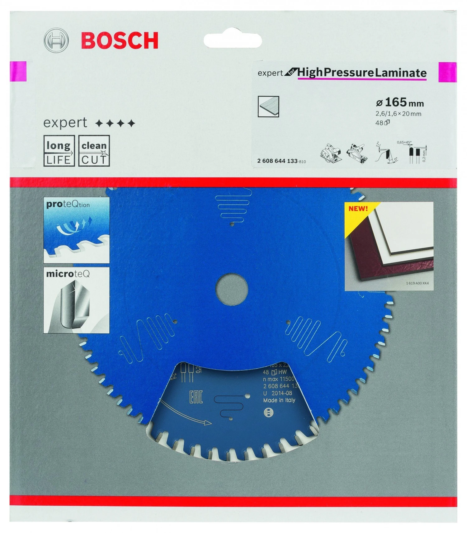 Bosch 2608644133 Expert Cirkelzaagblad - 165 X 20 X 48T - Laminaat / Trespa - Carbide 2 Bosch 2608644133 Expert Cirkelzaagblad - 165 X 20 X 48T - Laminaat / Trespa - Carbide - Afbeelding 2