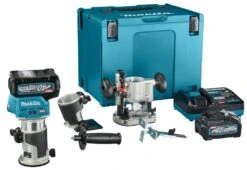 Makita RT001GM205 XGT 40V Max Li-ion Accu Boven- En Kantenfrees Set (2x 4,0Ah) In Mbox - 89 X 89 Mm - Koolborstelloos