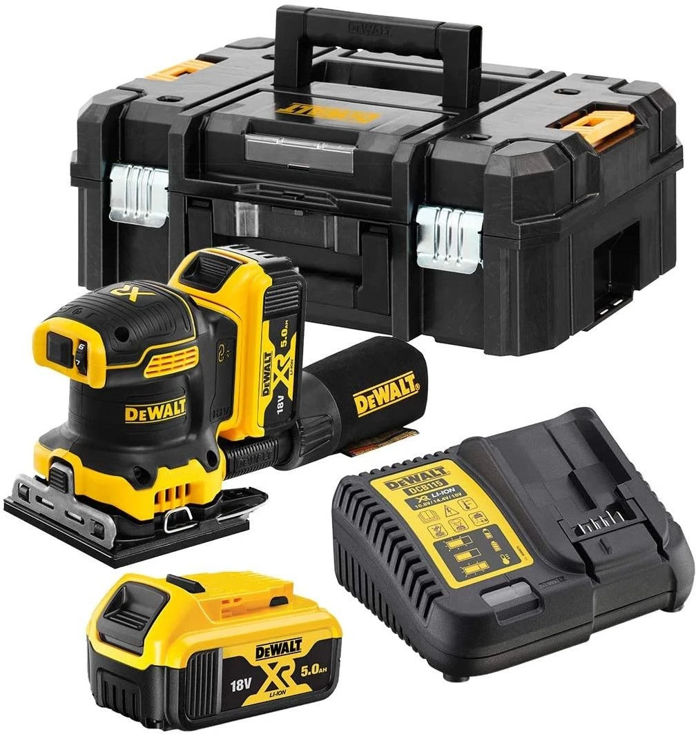 DeWALT DCW200P2 18V Li-ion XR Accu Vlakschuurmachine Set (2x 5.0Ah) In TSTAK Koffer 1 DeWALT DCW200P2 18V Li-ion XR Accu Vlakschuurmachine Set (2x 5.0Ah) In TSTAK Koffer