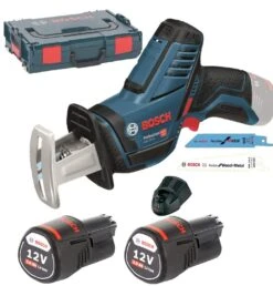 Bosch GSA 12V-14 12V Li-Ion Accu Reciprozaag Set (2x 3.0Ah Accu) In L-Boxx - Snelwissel - 060164L976