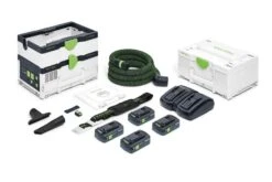 Festool CTMC SYS HPC 4,0 I-Plus 36V (2x18V) Li-Ion Accu Stofzuiger Set (4x4.0Ah) - 2400L/min - M-klasse - 576942