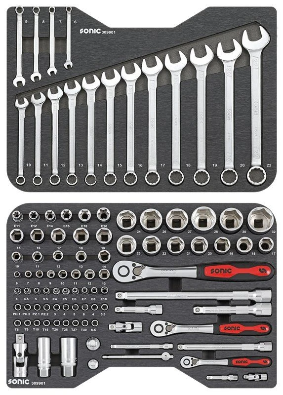 Sonic 309901 99 Delige Doppenset 1/4'' & 3/8" & 1/2'' In Koffer BMCS 3 Sonic 309901 99 Delige Doppenset 1/4'' & 3/8" & 1/2'' In Koffer BMCS - Afbeelding 3