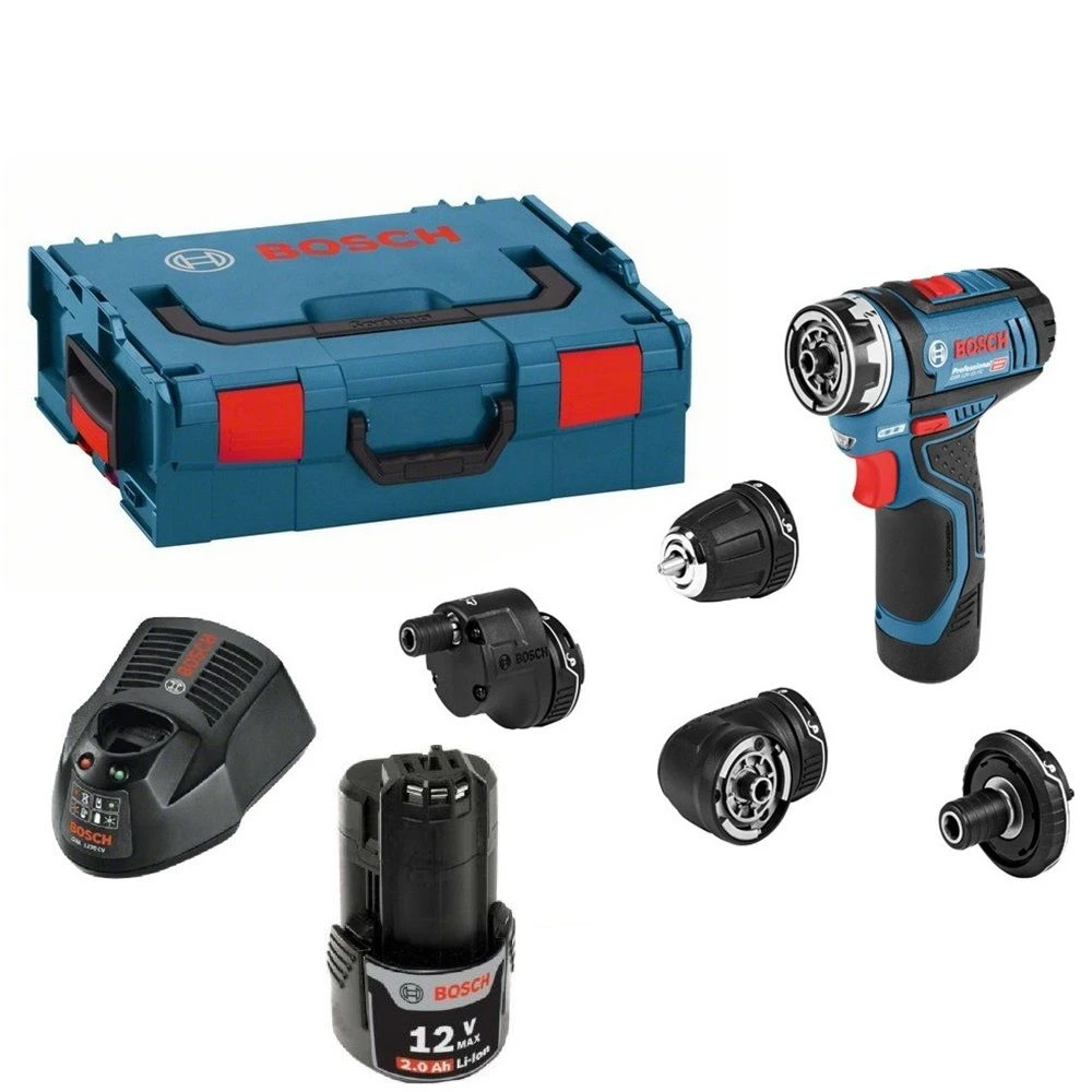 Bosch GSR 12V-15 FC 12V Li-Ion Accu Boor-/schroefmachine Set (2x 2.0Ah Accu) In L-Boxx Incl. 4 Opzetstukken - 06019F6000 1 Bosch GSR 12V-15 FC 12V Li-Ion Accu Boor-/schroefmachine Set (2x 2.0Ah Accu) In L-Boxx Incl. 4 Opzetstukken - 06019F6000