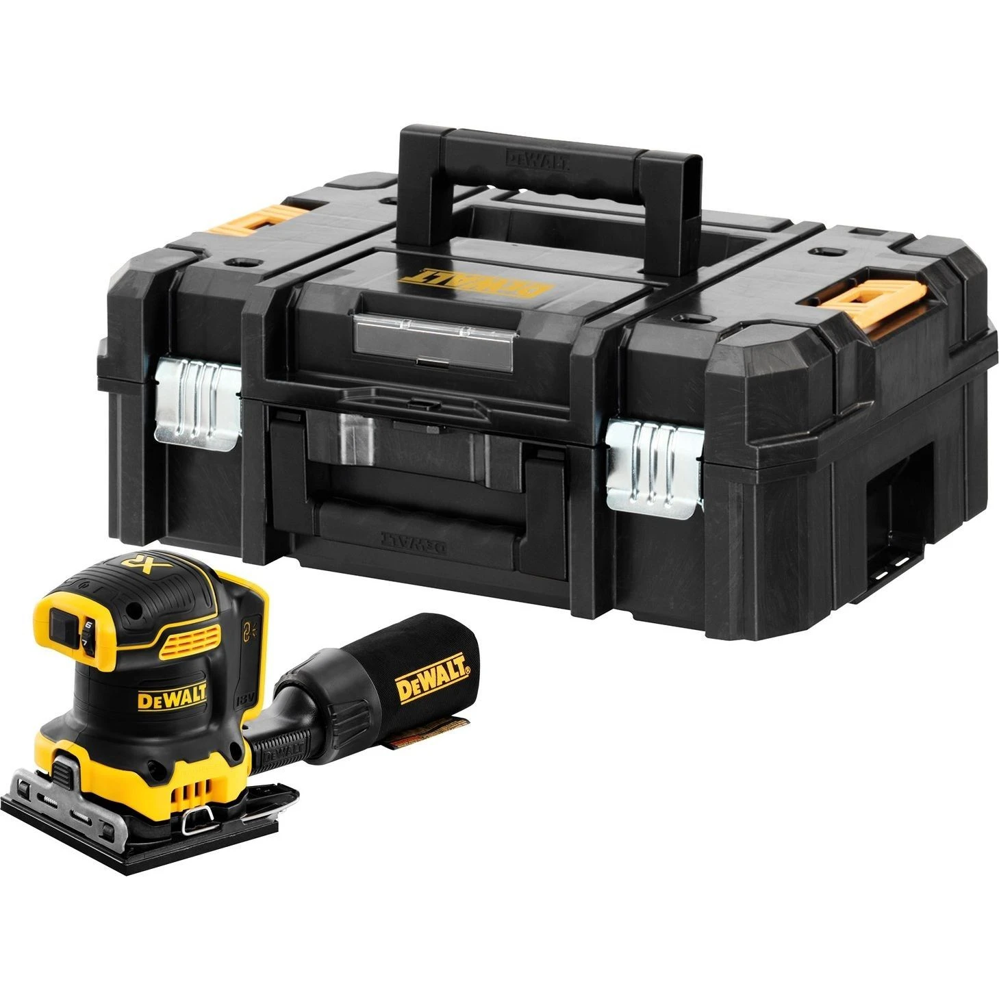 DeWALT DCW200P2 18V Li-ion XR Accu Vlakschuurmachine Set (2x 5.0Ah) In TSTAK Koffer 2 DeWALT DCW200P2 18V Li-ion XR Accu Vlakschuurmachine Set (2x 5.0Ah) In TSTAK Koffer - Afbeelding 2
