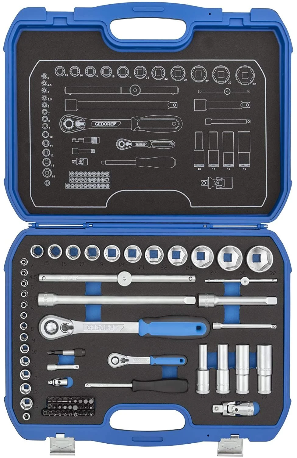 Gedore 19 BMC 20 Dopsleutelset 1/4" + 1/2", 69-delig - 3108902 1 Gedore 19 BMC 20 Dopsleutelset 1/4" + 1/2", 69-delig - 3108902