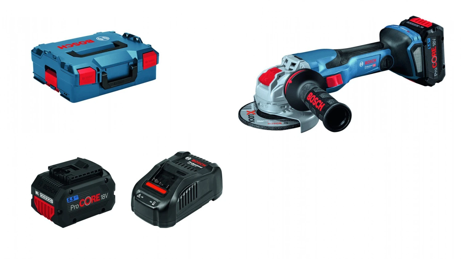 Bosch GWX 18V-15 C 18V Li-ion Accu Haakse Slijpmachine Set (2x 5.5Ah) In L-Boxx 1 Bosch GWX 18V-15 C 18V Li-ion Accu Haakse Slijpmachine Set (2x 5.5Ah) In L-Boxx